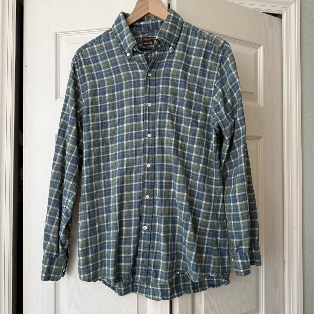 J McLaughlin men’s flannel button down shirt cotton size medium